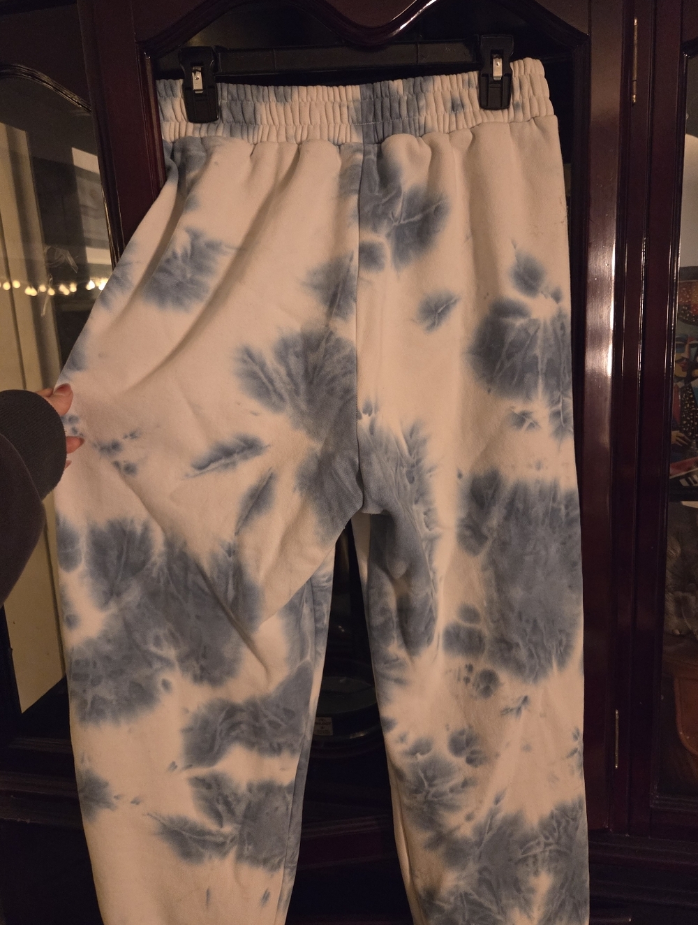 Comfrt Blue And White Tie Dye Sweatpants L